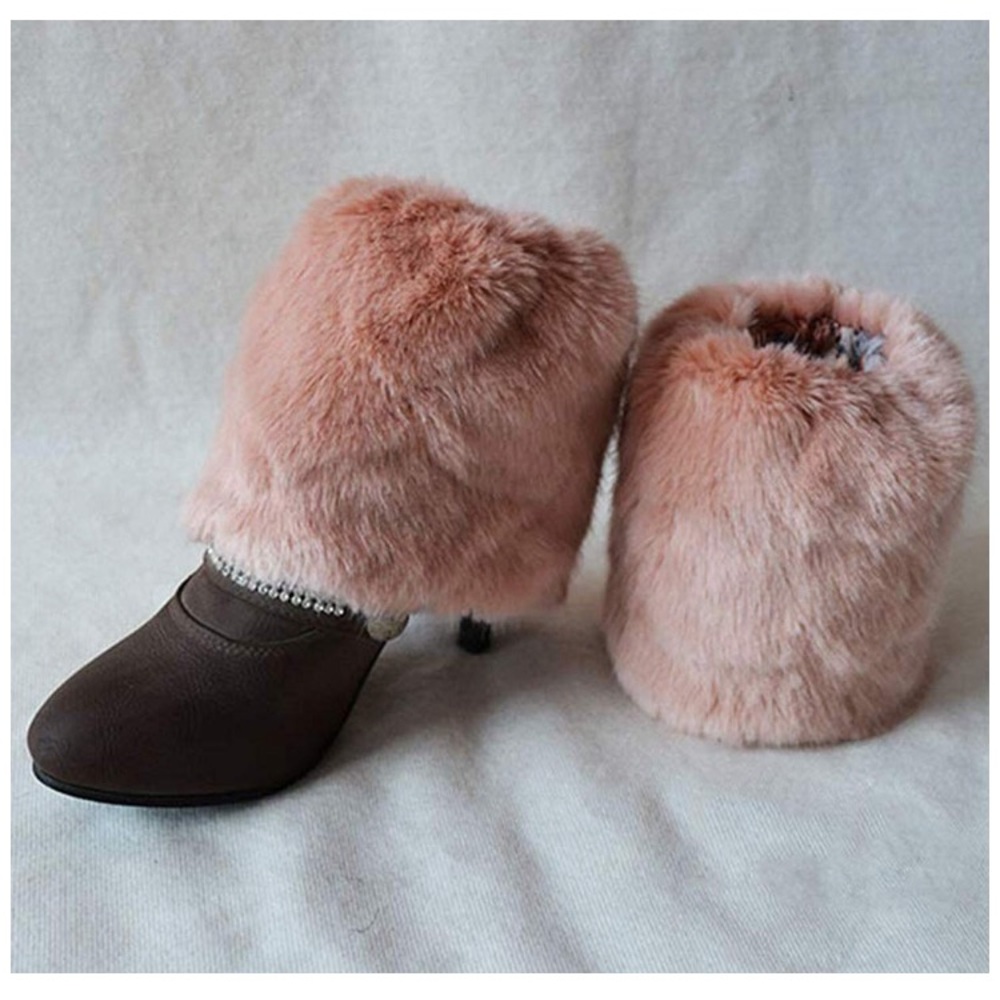 Dusty rose/mauve faux fox fur boot toppers/cuffs